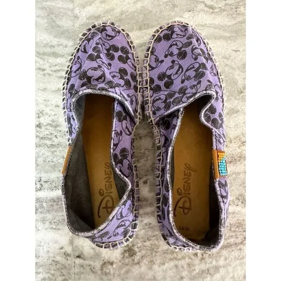 NWOT Disney Ubuntu Purple Mickey Mouse Print Handmade Shoes Size 6.5