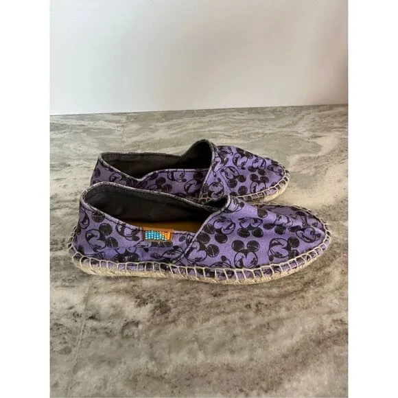 NWOT Disney Ubuntu Purple Mickey Mouse Print Handmade Shoes Size 6.5