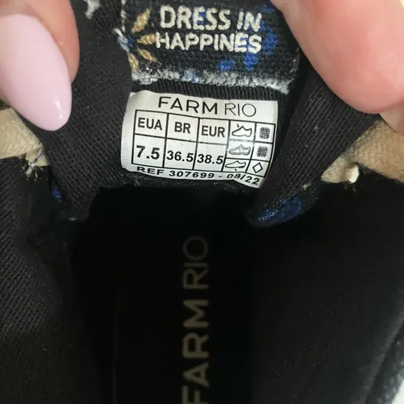 NWOT FARM RIO Mid Flat Form Sneaker Macaw Forest Black Blue