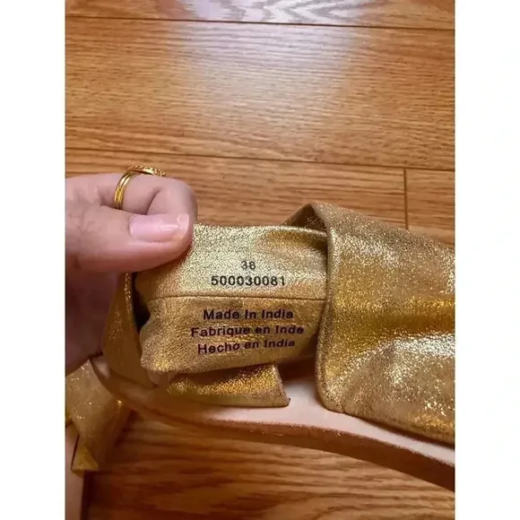 NWOT Free People Rio Vista Gold Sandals Size 38