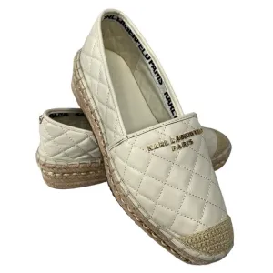 NWOT KARL LAGERFELD PARIS Dalia Quilted Espadrille Platform Shoes Women's 7.5