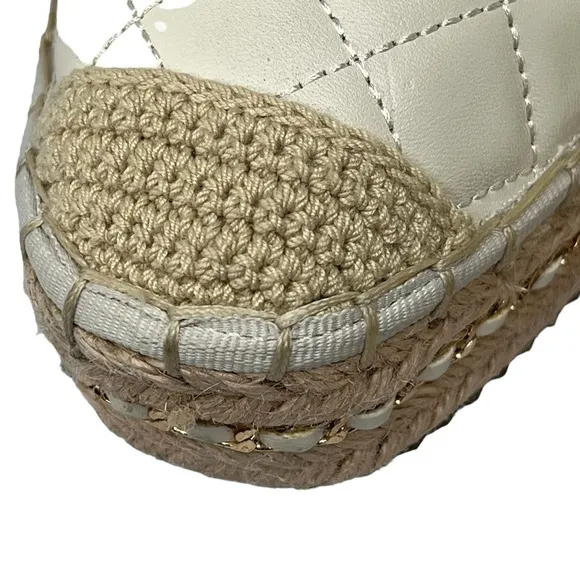 NWOT KARL LAGERFELD PARIS Dalia Quilted Espadrille Platform Shoes Women's 7.5