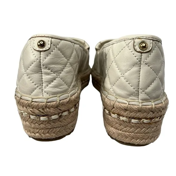 NWOT KARL LAGERFELD PARIS Dalia Quilted Espadrille Platform Shoes Women's 7.5