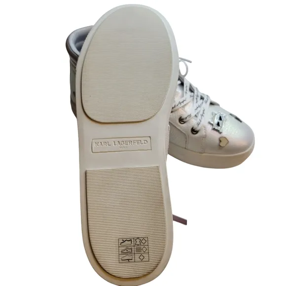 NWOT Karl Lagerfeld Women's Catty Lace-Up Embellished High-Top Sneakers Size 6.5