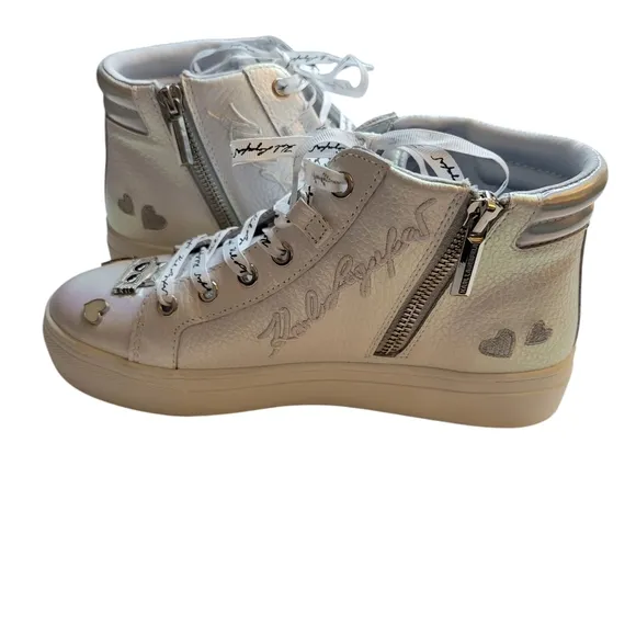 NWOT Karl Lagerfeld Women's Catty Lace-Up Embellished High-Top Sneakers Size 6.5