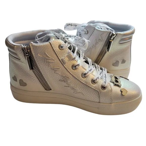 NWOT Karl Lagerfeld Women's Catty Lace-Up Embellished High-Top Sneakers Size 6.5
