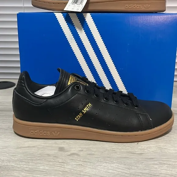 NWT Adidas Originals Stan Smith Men's Shoes - Black - ID1341