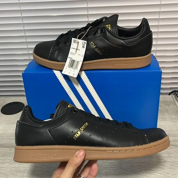 NWT Adidas Originals Stan Smith Men's Shoes - Black - ID1341