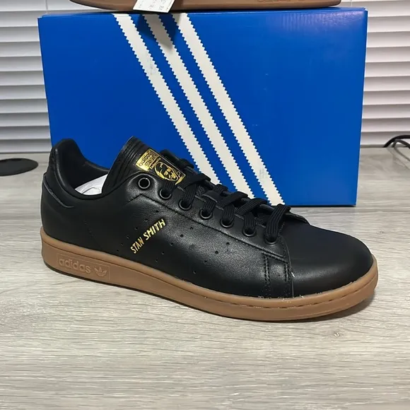 NWT Adidas Originals Stan Smith Men's Shoes - Black - ID1341