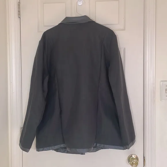 NWT Black Faux Suede &amp; Leather Trim Jacket Plus Size 2XL