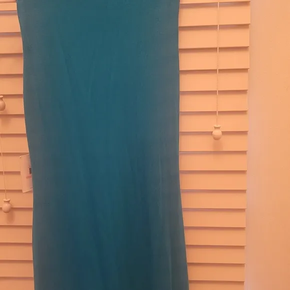 NWT Calvin Klein Turquoise Blue Ruched  Sleeveless Dress Size 10