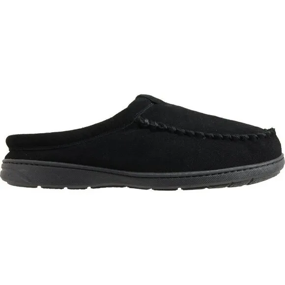 NWT Clarks Men's Suede Faux Fur Lined Scuff Slippers