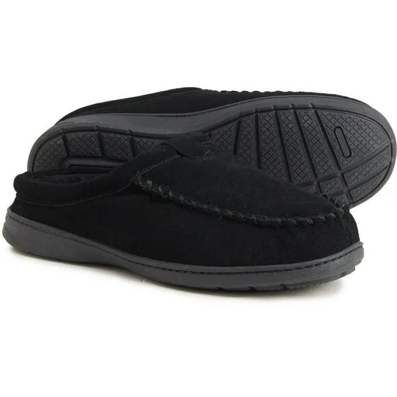 NWT Clarks Men's Suede Faux Fur Lined Scuff Slippers