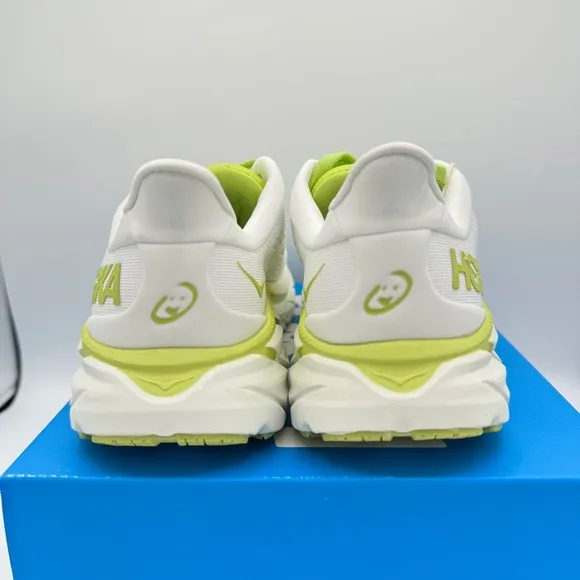 NWT Clifton 8 Hoka One One Running shoes brand new white lime green womens HJK​