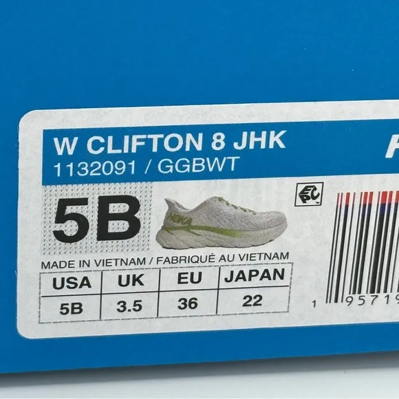 NWT Clifton 8 Hoka One One Running shoes brand new white lime green womens HJK​