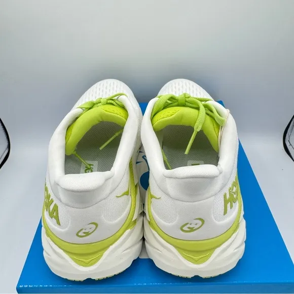 NWT Clifton 8 Hoka One One Running shoes brand new white lime green womens HJK​