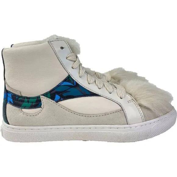 NWT Coach C203 Soft Smooth/Calf Suede Pointy Toe High Top Sneakers