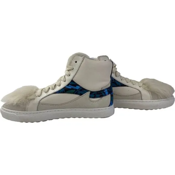NWT Coach C203 Soft Smooth/Calf Suede Pointy Toe High Top Sneakers
