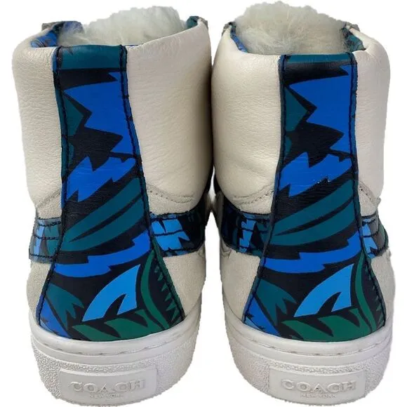 NWT Coach C203 Soft Smooth/Calf Suede Pointy Toe High Top Sneakers