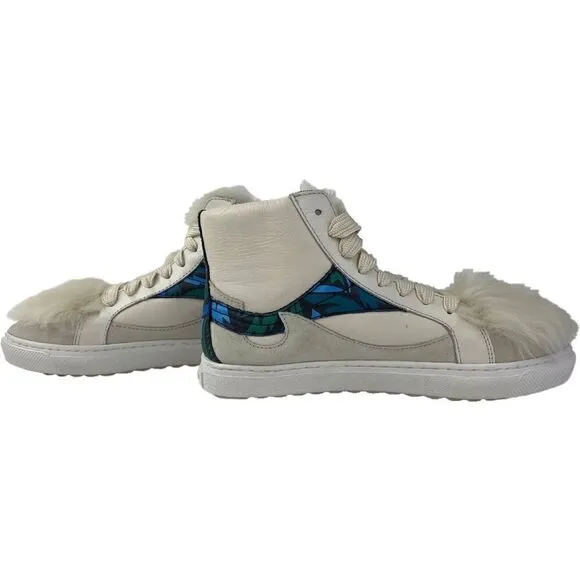 NWT Coach C203 Soft Smooth/Calf Suede Pointy Toe High Top Sneakers
