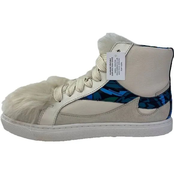 NWT Coach C203 Soft Smooth/Calf Suede Pointy Toe High Top Sneakers