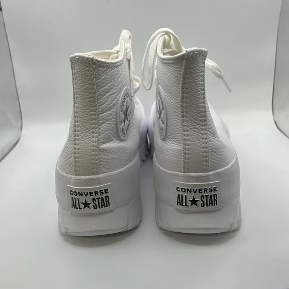 NWT Converse Lugged 2.0 Platform Shoe Sneakers High Top White Leather Womens 10