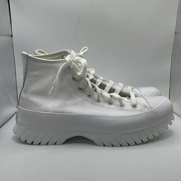 NWT Converse Lugged 2.0 Platform Shoe Sneakers High Top White Leather Womens 10