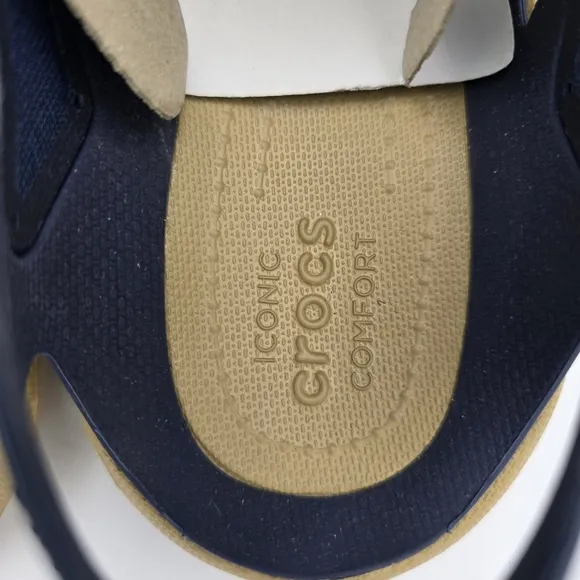 NWT Crocs Swiftwater Mesh Wave Men's Sandals/water shoes, Navy Blue/Khaki, 8M