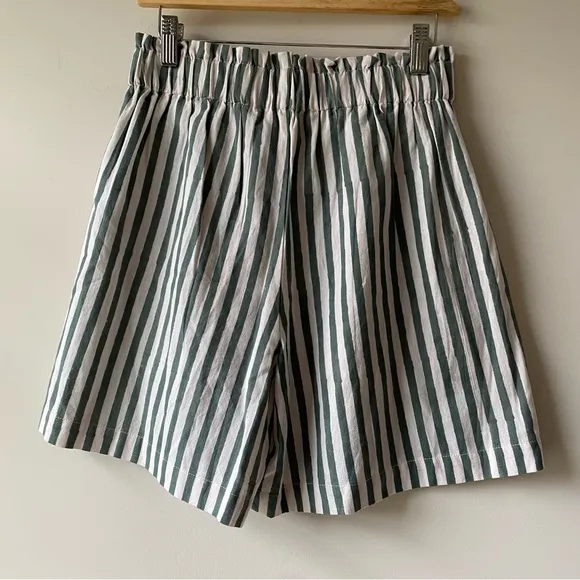 NWT Emerson Fry India Collection Pull On Shorts Moss Stripe Size S
