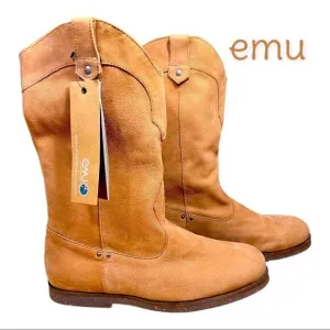 NWT emu El Rancho Leather Boots tan sz 8 Premium Australian Sheepskin MSRP $180