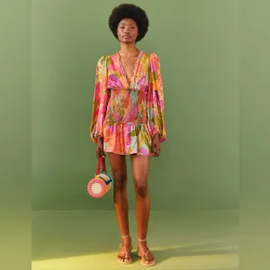NWT FARM Rio Sweet Forest Long Sleeve Mini Dress