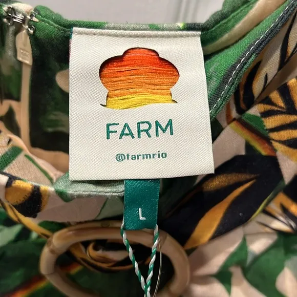 NWT Farm Rio Tropical Leaves Shorts Skort Size Large