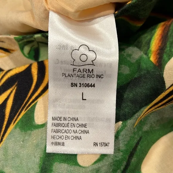 NWT Farm Rio Tropical Leaves Shorts Skort Size Large