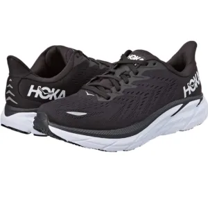 NWT HOKA ONE ONE NIB Women's Clifton 8 Black/White. Size 6 Wide   DS-082