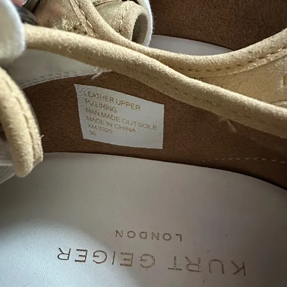 NWT Kurt Geiger London Size 6 Laney Octavia Gold Sneakers