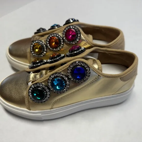 NWT Kurt Geiger London Size 6 Laney Octavia Gold Sneakers