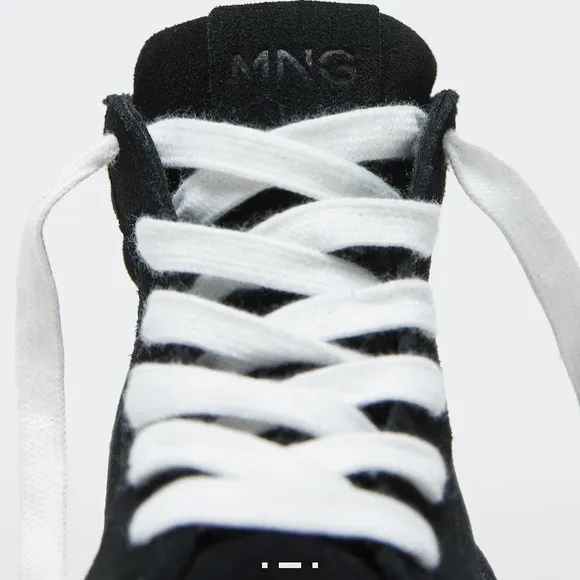 NWT Leather black suede high top sneakers