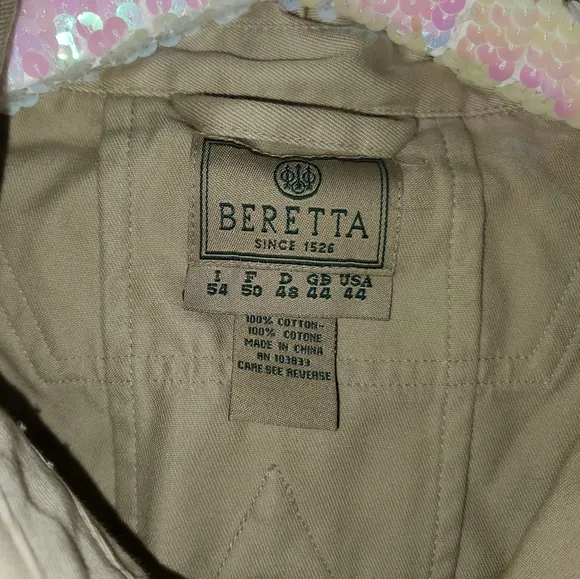 NWT Men's Beretta Sahariana Safari Field Hunting / Outdoor Jacket - Khaki Tan 44