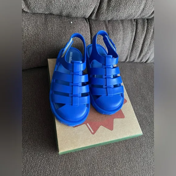NWT MINI MELISSA Kids Mini Megan Sandals Unisex In Blue Size 11