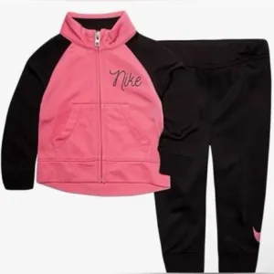 NWT Nike Baby Girls Full Zip Jacket &amp; Jogging Pants 2 pcs Matching Set Tracksuit