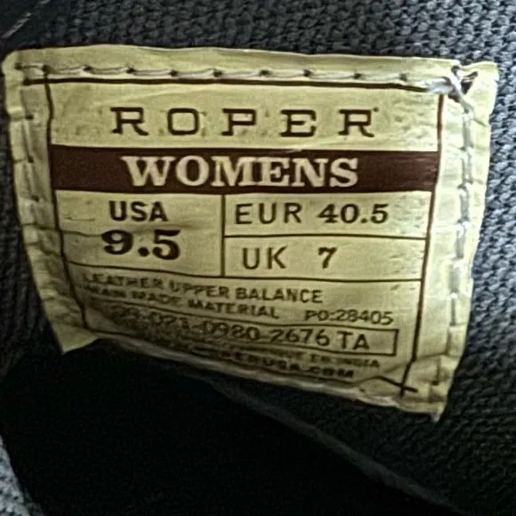 NWT Roper Dusty Tooled Snip Toe Western Leather Boots Floral Distress Womens 9.5