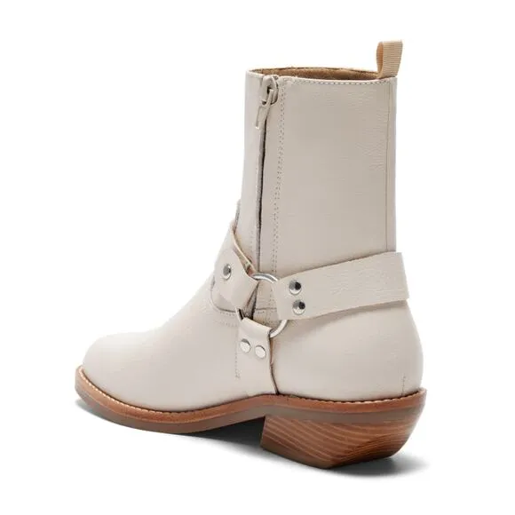 NWT Silent D Cream Leather Moto Boots - 40 EU (9.5-10 US)
