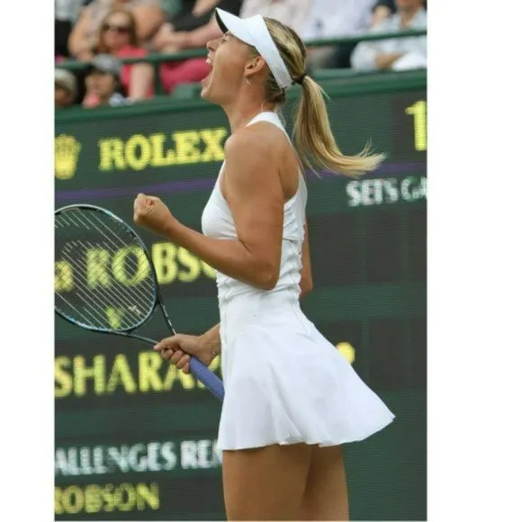 Nwt STUNNING Maria Sharapova White Tennis Dress w/ Bra mesh skirt XS