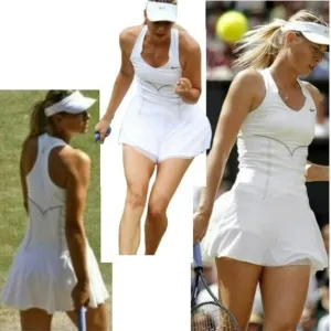 Nwt STUNNING Maria Sharapova White Tennis Dress w/ Bra mesh skirt XS