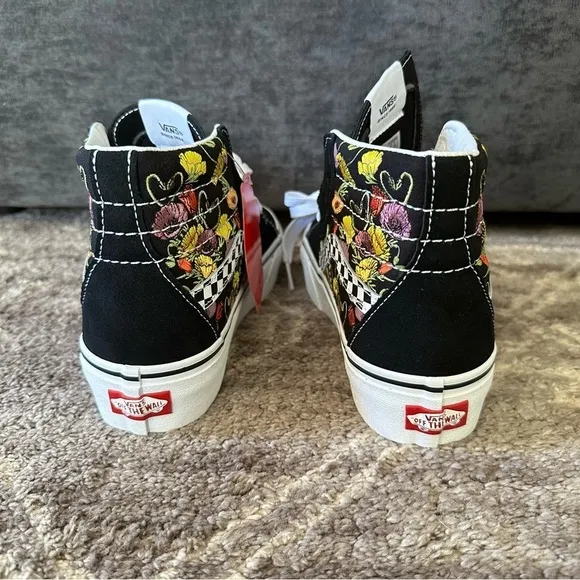 NWT Vans SK8 Hi Top Platform Sneakers Floral Checkered