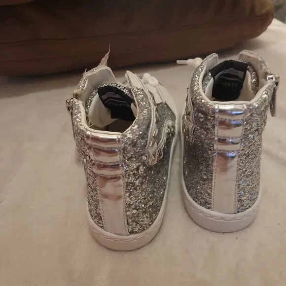 Nwt vintage havana ray glitter high top sneakers in silver