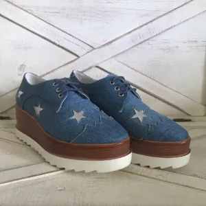 NWT y2k Star Denim platform sneakers by Seniorah size 8.5