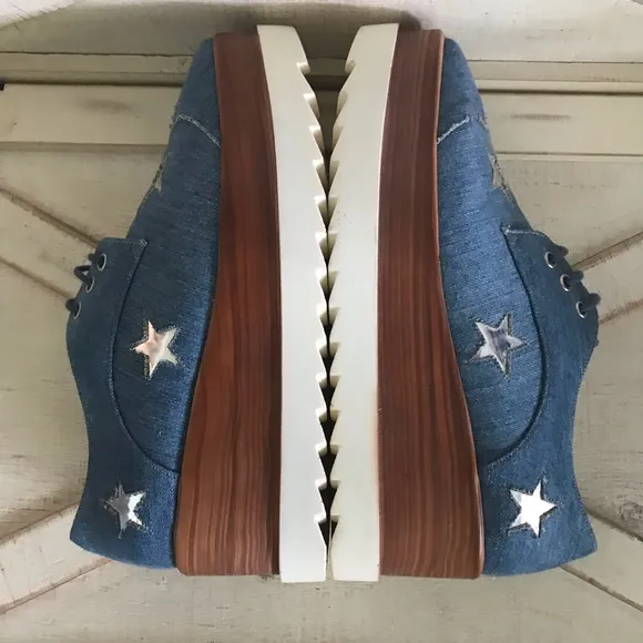 NWT y2k Star Denim platform sneakers by Seniorah size 8.5