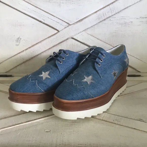 NWT y2k Star Denim platform sneakers by Seniorah size 8.5