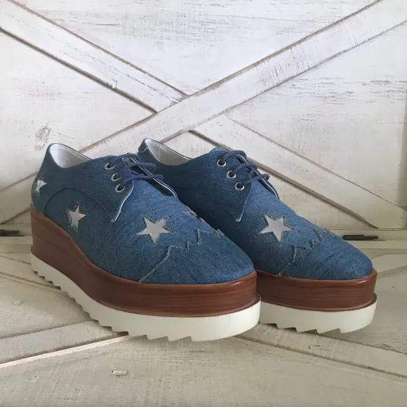 NWT y2k Star Denim platform sneakers by Seniorah size 8.5